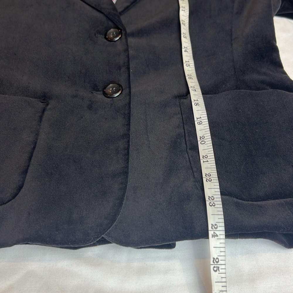 Rafaela Velvet Two Button Black Y2K Stretch Blazer SZ 6 New - Picture 10 of 13